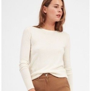 Everlane Cashmere Crew Sweater S Ivory White Long Sleeve Pull Over